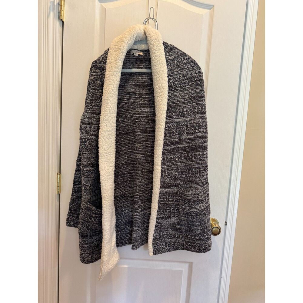 Loft Outlet Sherpa Collar Marled Knit Open Cardigan - Size M NWOT